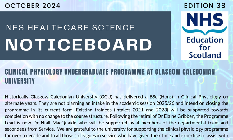 NES Healthcare Science Noticeboard - Edition 38 October 2024